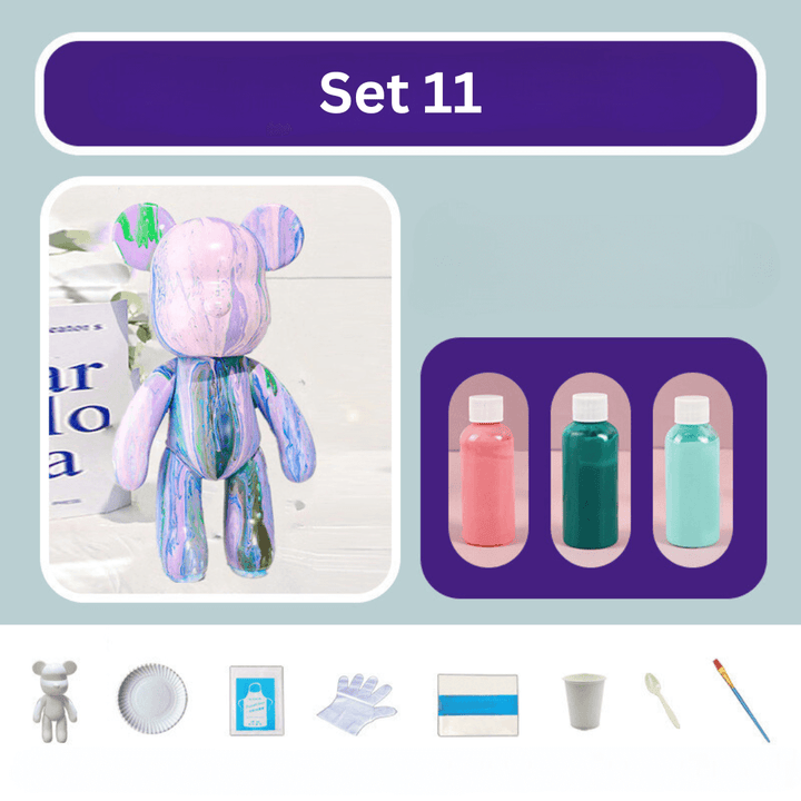 Handbemalter Deko-Bär - Farbenfrohe Wohnraumgestaltung