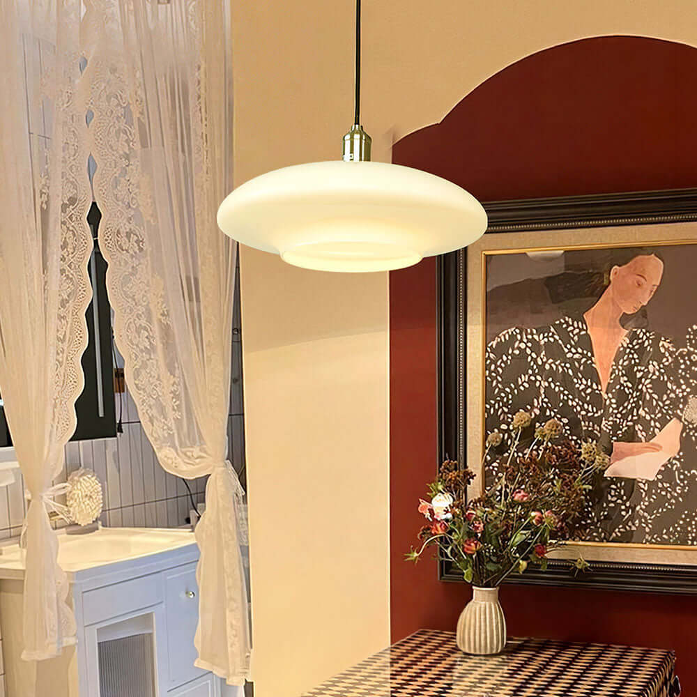 Moderne Weiße Glas Pendelleuchte