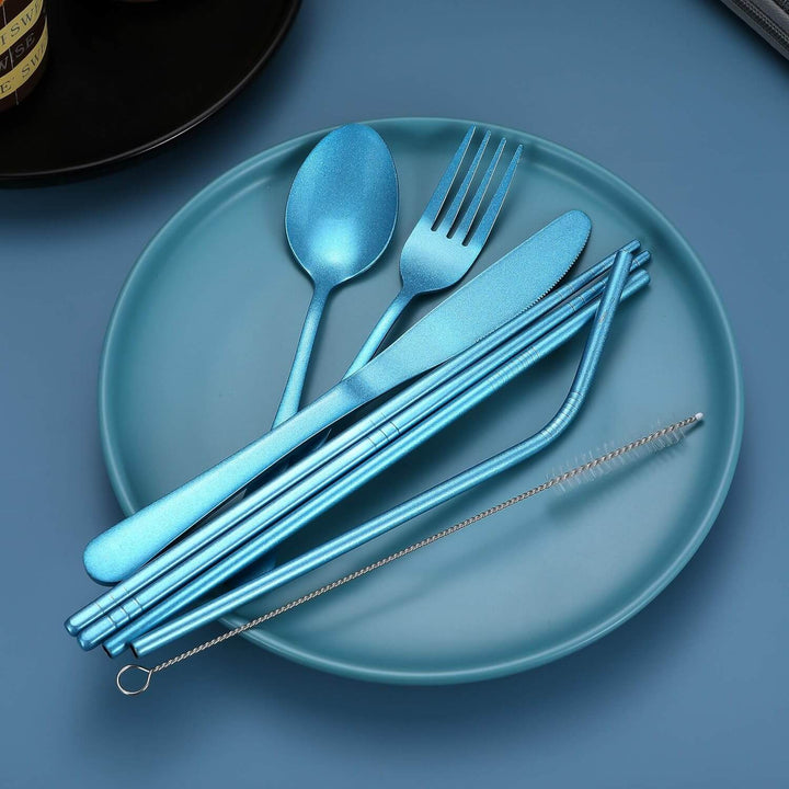 Tragbares Edelstahl Besteckset - Reisebegleiter