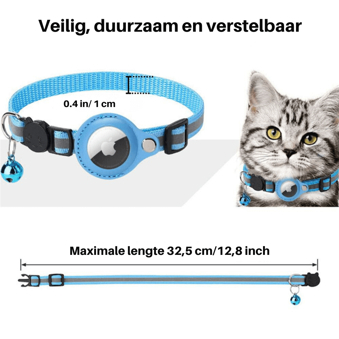 Katzenhalsband mit Sicherheitsverschluss & GPS-Tracker Halterung