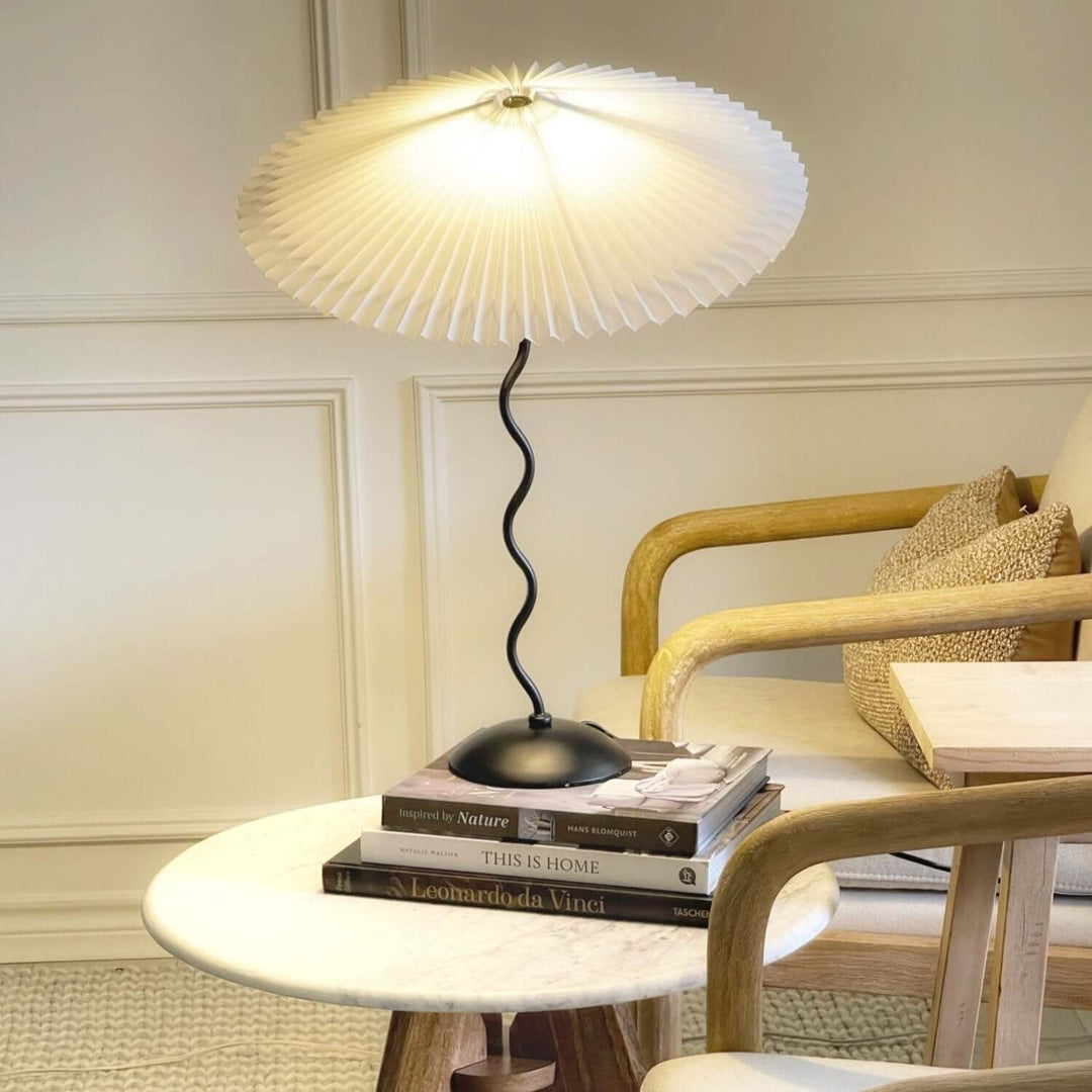 Designer Tischlampe Metall Modern Wellenförmig