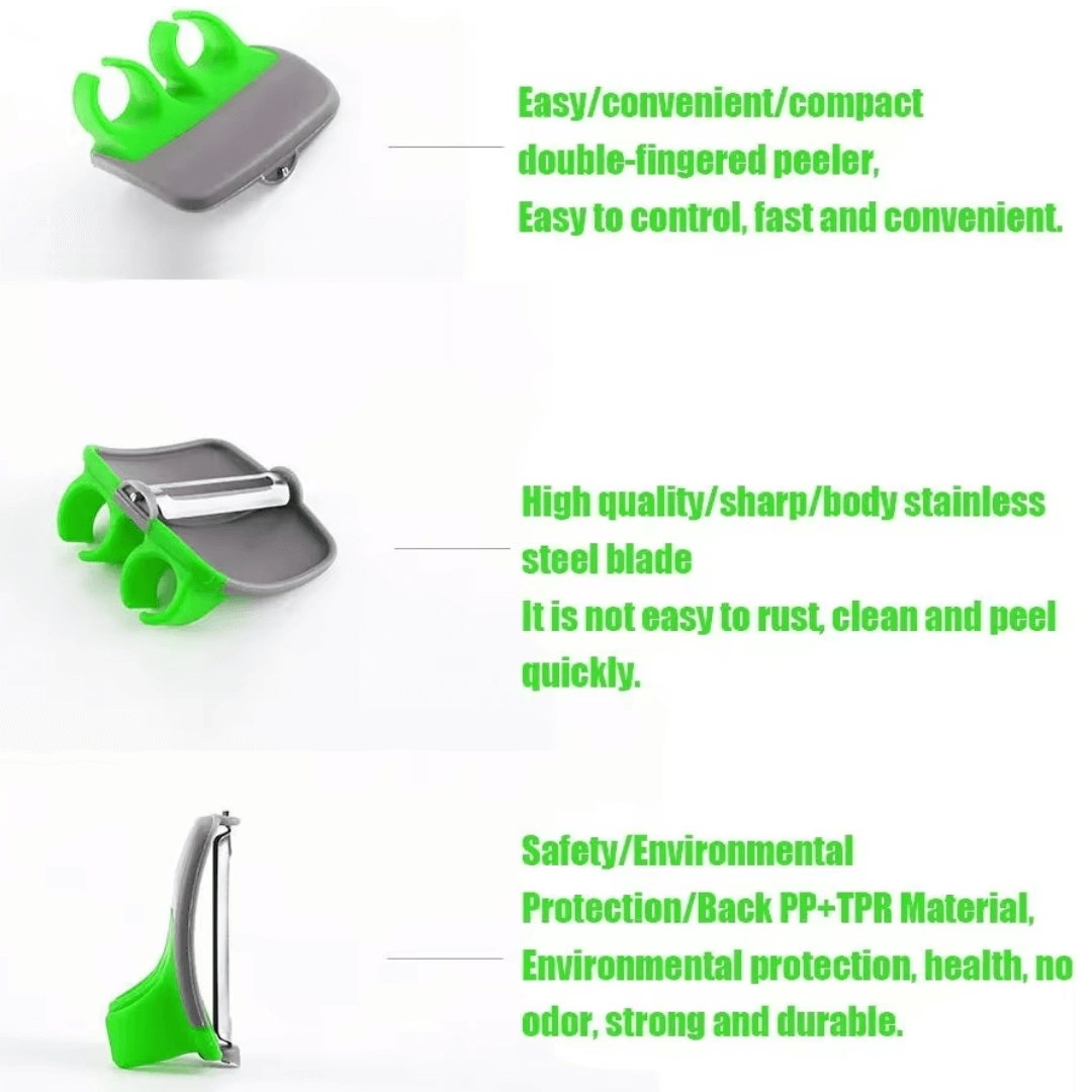 4er-Set Finger-Gemüseschäler - Edelstahl