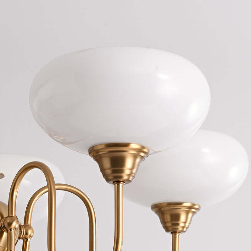 Cremefarbener Kaki Glas-Kronleuchter