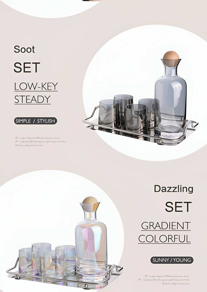 Elegante Glaskaraffe mit Holzdeckel