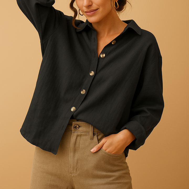 Women's effortless everyday blouse, a stylish and versatile top perfect for casual wear. Comfortable fashion essential.