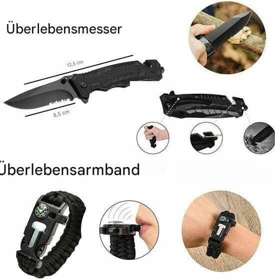 15-in-1 Notfallset für Outdoor & Survival