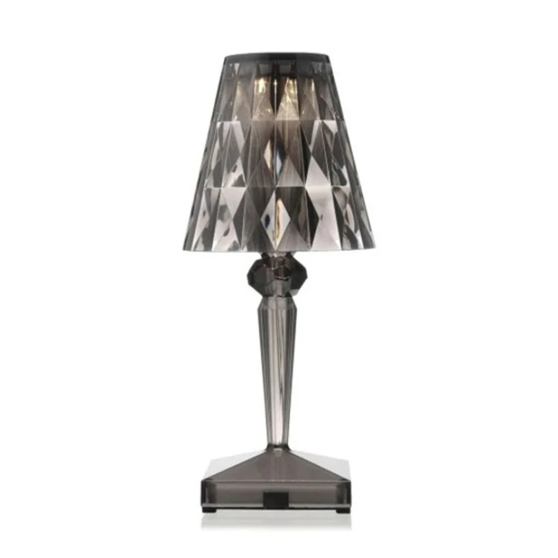Elegant crystal table lamp, enhancing any modern home decor with luxury light.