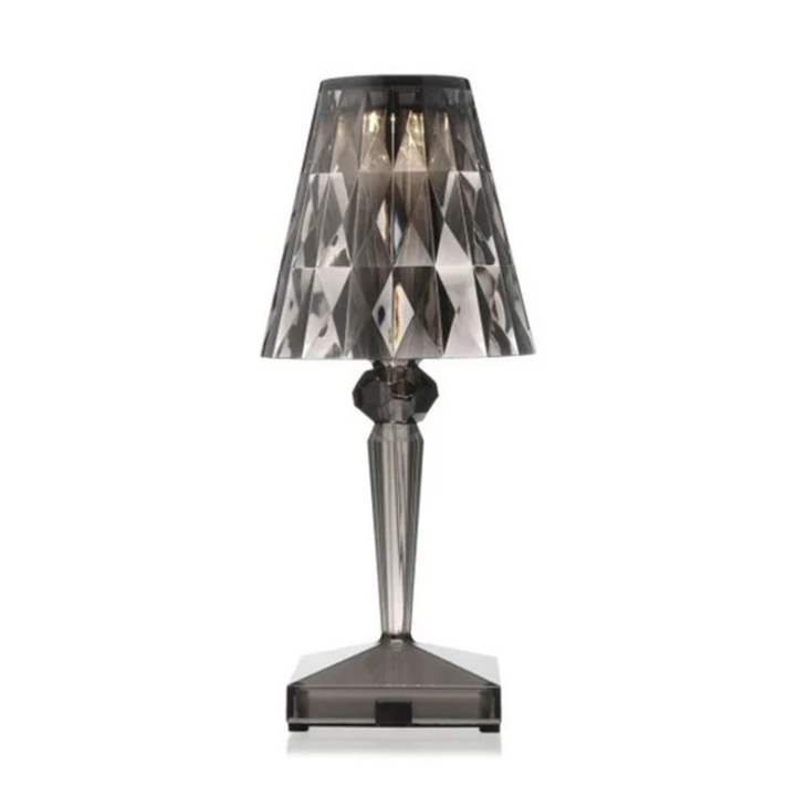 Elegant crystal table lamp, enhancing any modern home decor with luxury light.