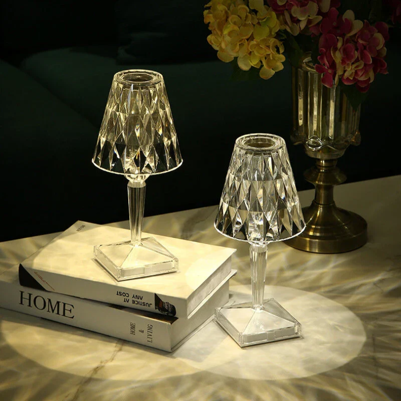 Chic CrystalLuxe table lamp, offering soft ambient light for your home decor.