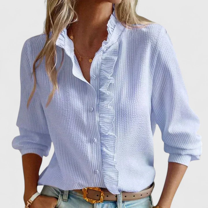 Chic & versatile women's long sleeve elegant blouse. A fashionable top with a comfortable loose fit for any occasion.