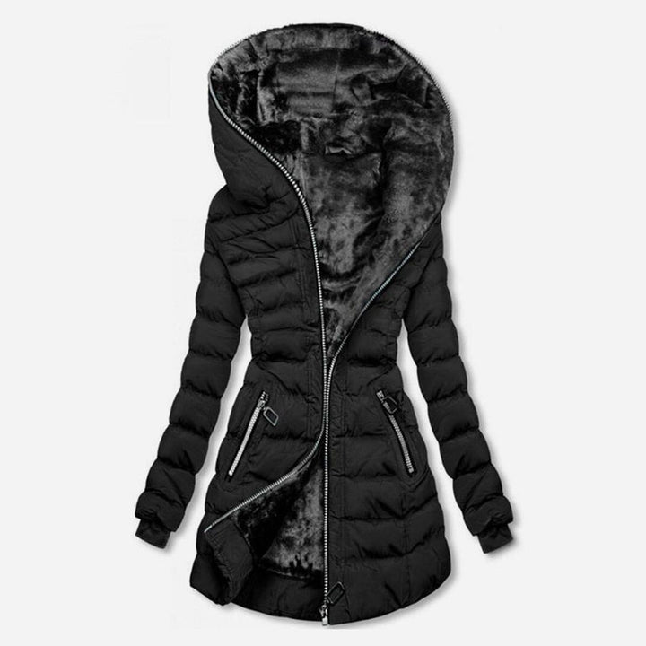 Chic women's padded Mila coat, perfect for staying warm & stylish through winter and fall. Long sleeve outerwear fashion.
