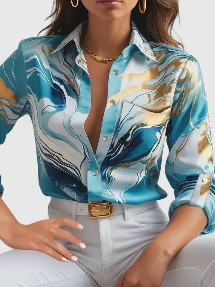 Modern chic women's blouse, a versatile long-sleeve top for effortless style, from casual to formal wear.