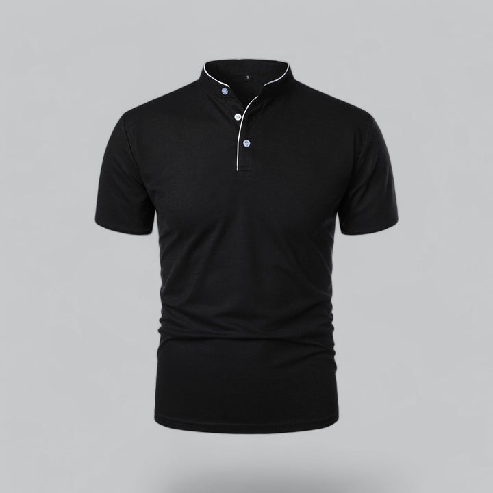 Short sleeve men's polo shirt, timeless button collar design, for everyday comfort & style.
