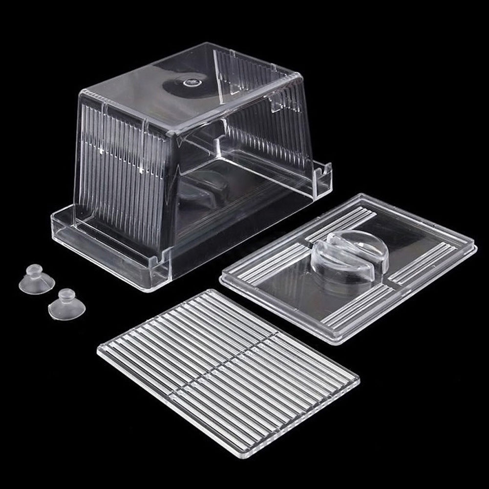 Clear acrylic aquarium breeding isolation box for fish and shrimp nursery in fishtank