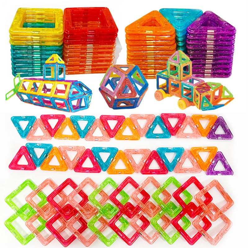 Kids' magnetic building blocks gift set, perfect for creative construction and imaginative play.