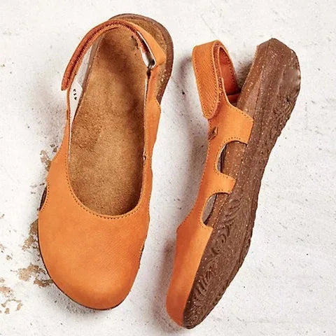 Slip-on women's comfort closed-toe slingback flats. Ideal casual shoes & work footwear for daily wear.