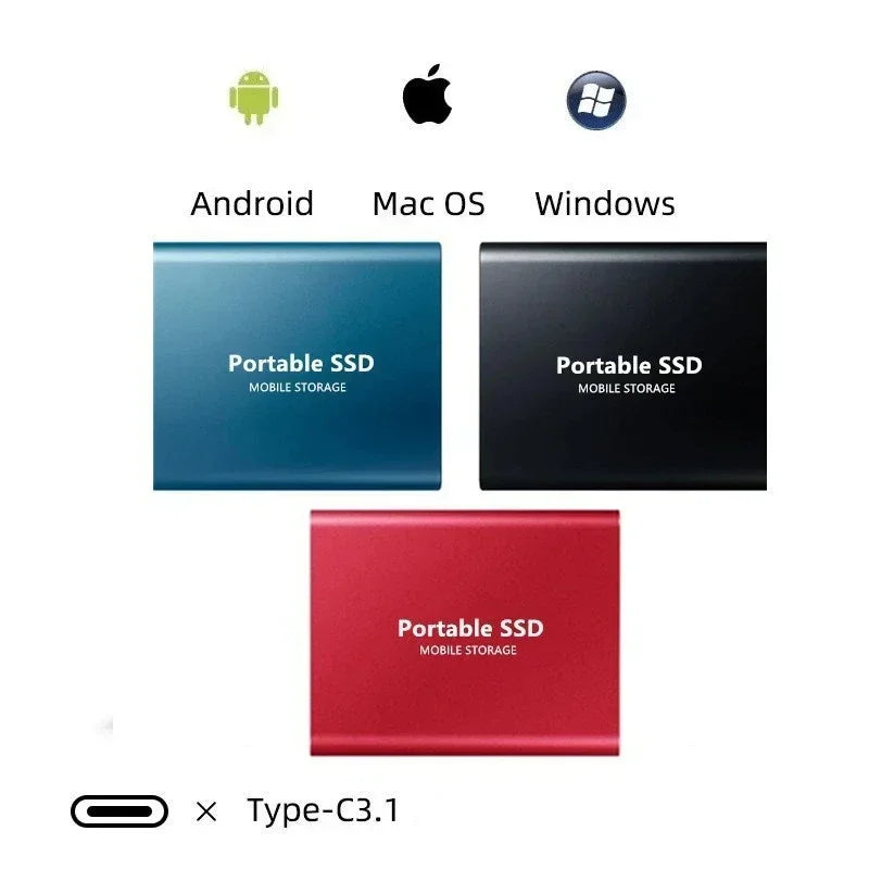 Slim, black portable 128GB SSD external hard drive for easy data storage on the go with laptops.