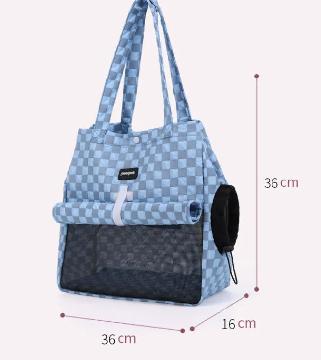Durable pet carrier for small dogs and cats, featuring secure car seat attachment