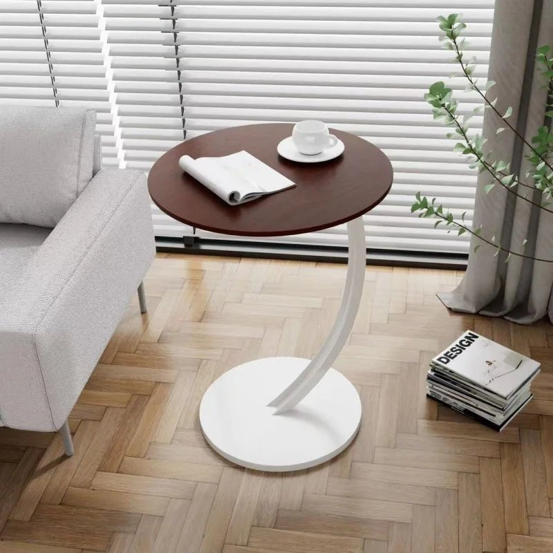 Elegant round end table, a perfect nightstand for contemporary bedrooms.