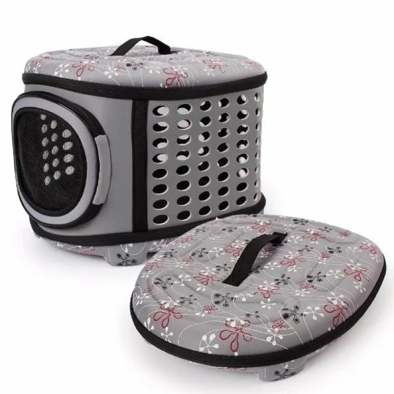 Soft-sided cat carrier for travel, well-ventilated, side entry
