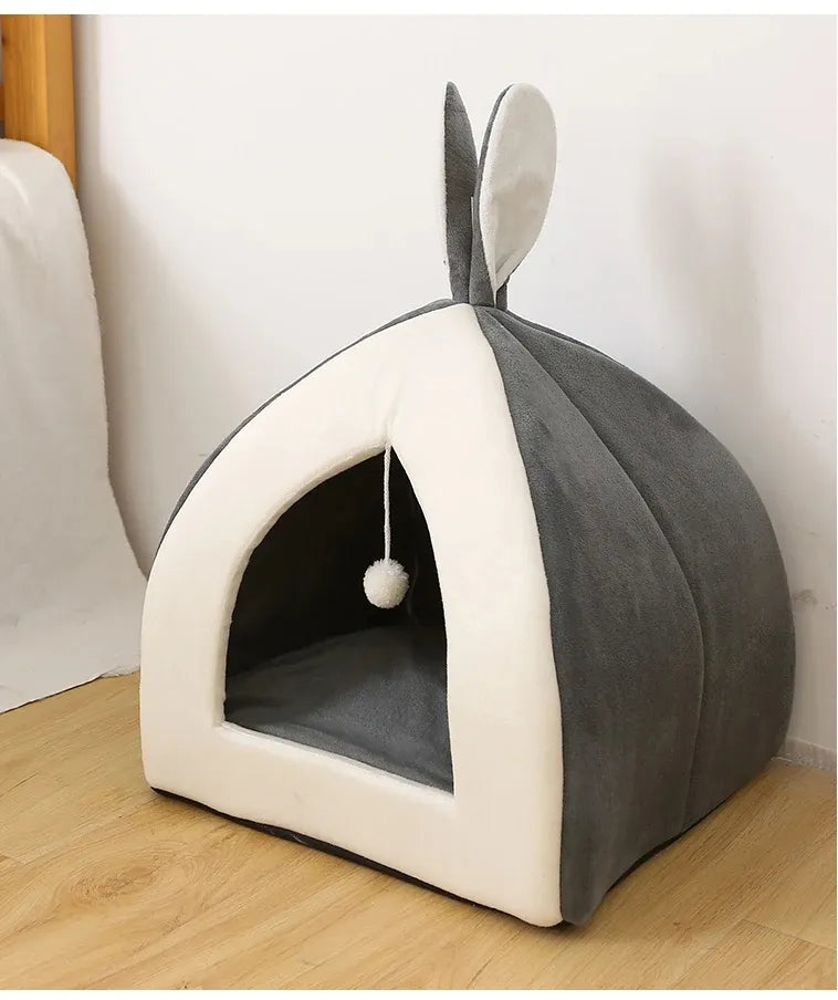 Pet supplies: Gray Cozy Cave Cat Bed, a washable and interactive accessory for playful cats