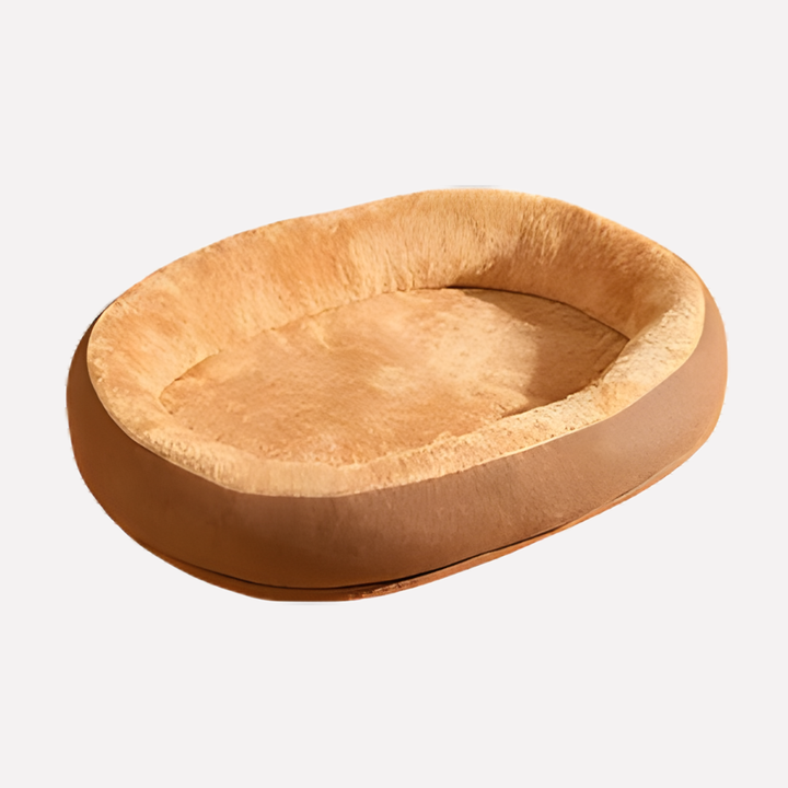 Cozy washable dog nest bed with removable cover for small dogs, grey fabric, pet supply.