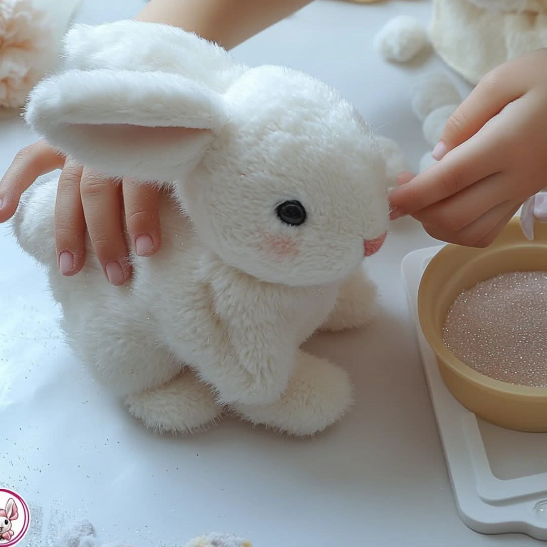 Adorable interactive plush bunny soft toy, designed for kids' engagement and development