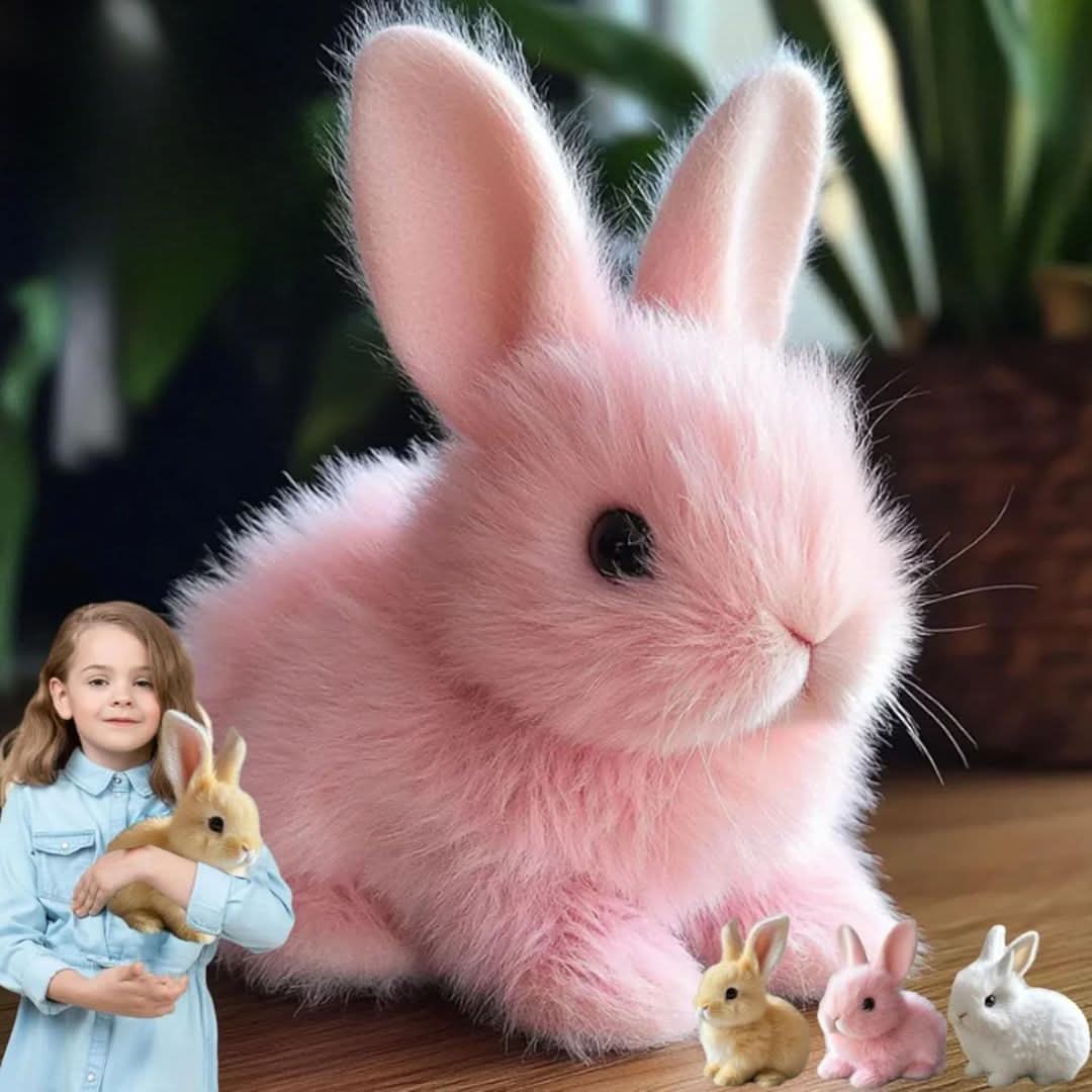 Toddler-friendly interactive plush bunny, a soft and safe electronic animal toy for play
