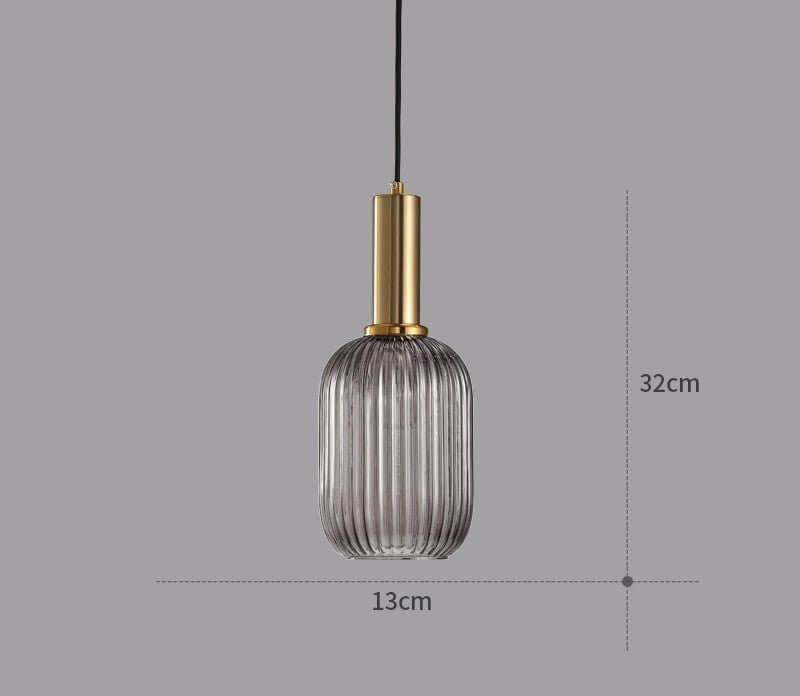 Retro Hängeleuchte aus farbigem Glas