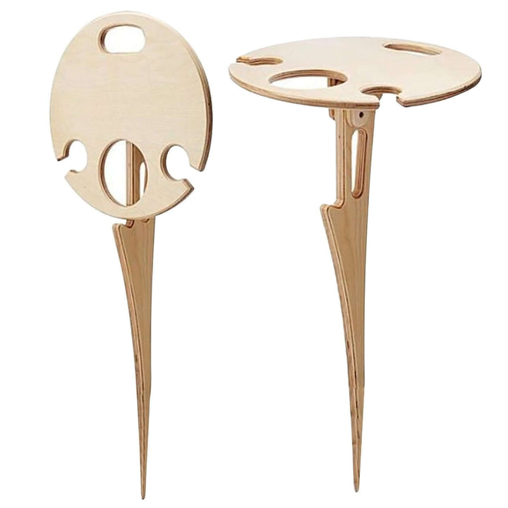 Picknicktisch klappbar Holz Weinhalter Weingläser Garten