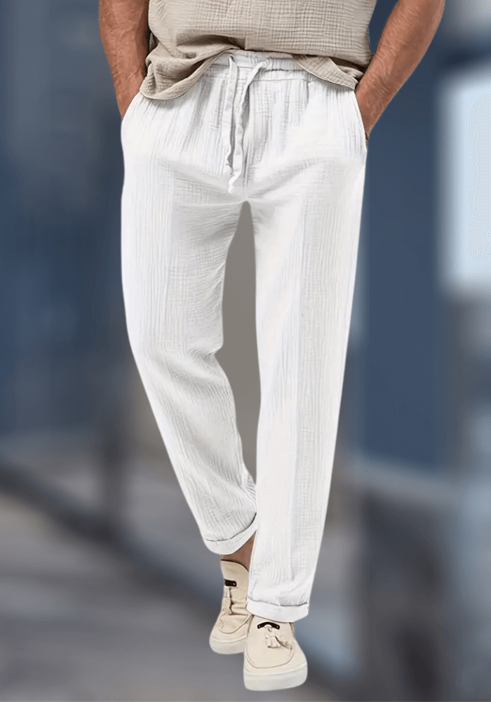 Luftig lockere Leinenhose Herren, Loose Fit