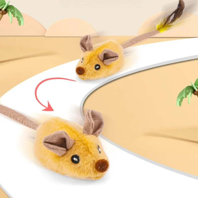 Interaktives Katzenspielzeug Maus mit Feder