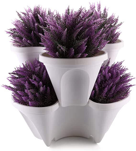 Stapelbare Pflanzentöpfe, 4 Ebenen, Platzsparend