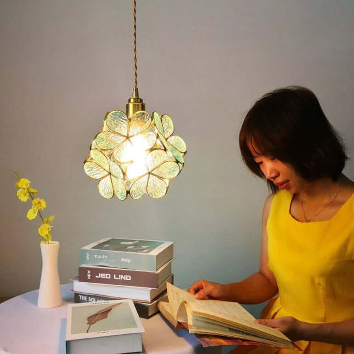Blüten-Pendelleuchte Glas Modern Nordisch