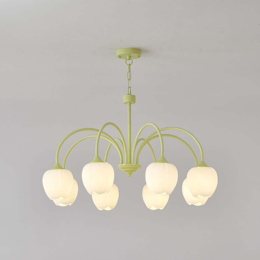 Tulpen-Matcha-Kronleuchter - 5-8 Leuchten