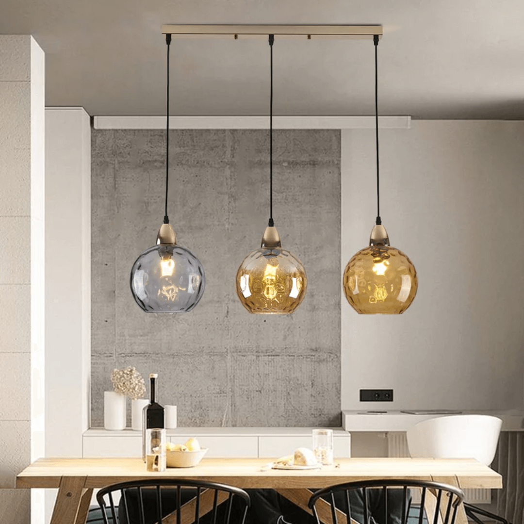 Moderne 3er Cluster Pendelleuchte Glas