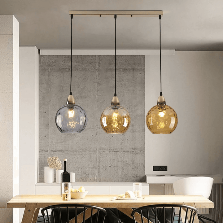 Moderne 3er Cluster Pendelleuchte Glas