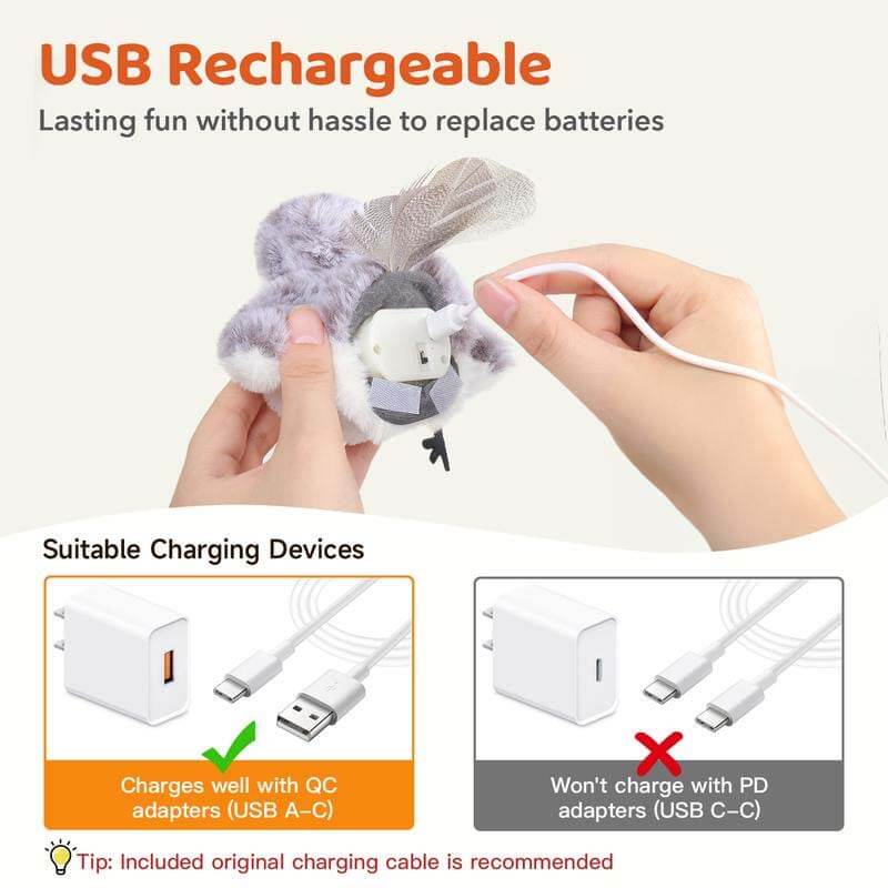 Interaktives Katzenspielzeug Vogel mit Geräuschen