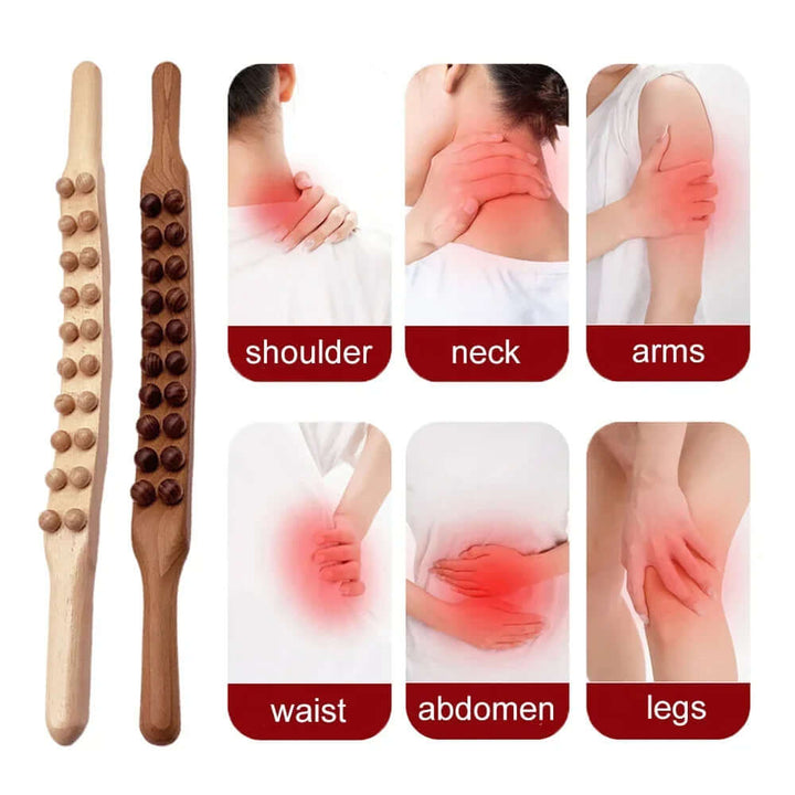 Holz Gua Sha Massage-Stab 60cm - Tiefenentspannung