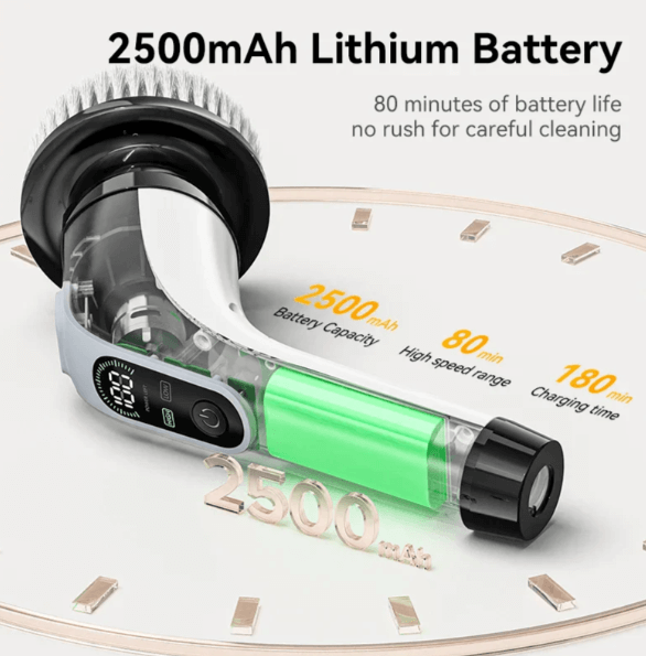 Kabellose Reinigungsbürste mit 7 Aufsätzen