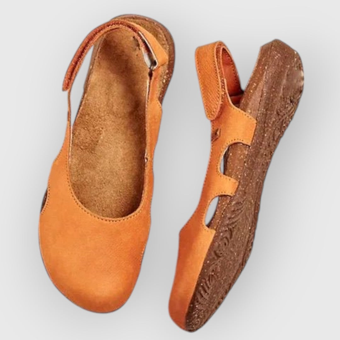 "Damen Komfortsandalen, ergonomisch, in Aprikose, Dunkelgrau, Orange, Schwarz. Orthopädisch, verstellbare Riemen, EVA-Sohle."