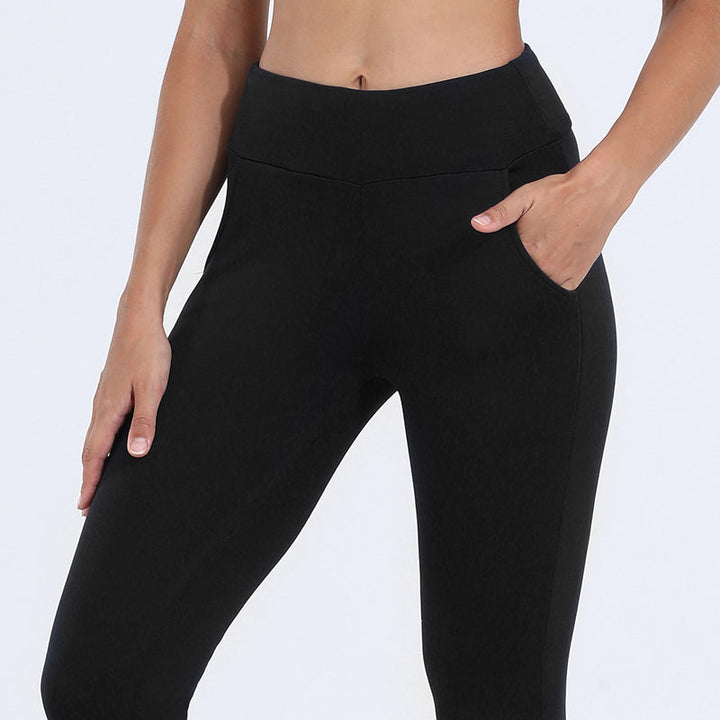 "Damen Lammfell Winterleggings, hohe Taille, weiches Plüschfutter, schwarz, warm und bequem, perfekte Silhouette."