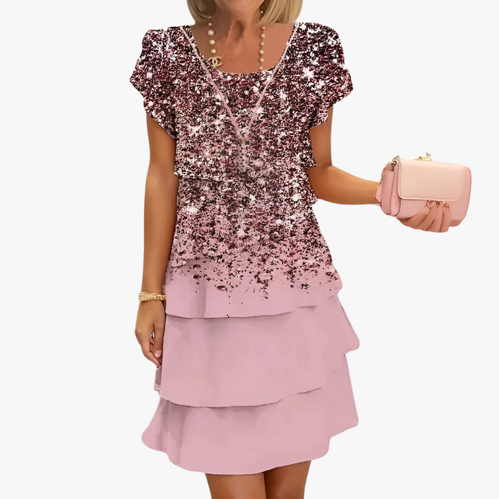 "Damen Maxikleid mit Blumenmuster, elegante bodenlange Silhouette, fließend und femininer Stil, perfekte Passform."