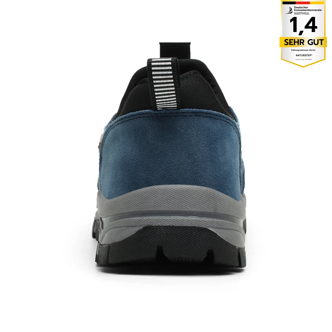 "Damen Orthopädische Schuhe, ergonomisch, atmungsaktiv, Sneaker, blaues Design. Komfort und Stil für ganztägigen Halt."