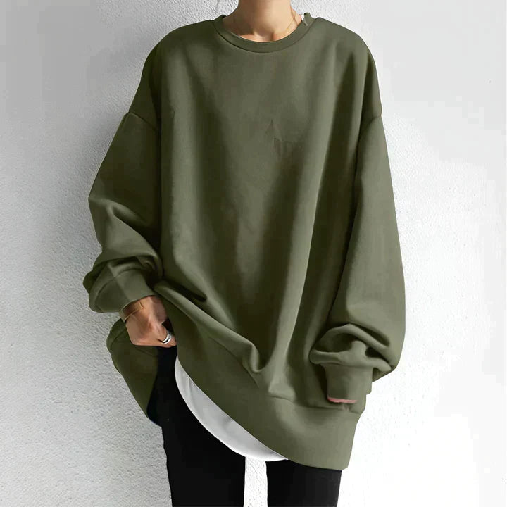 "Damen Oversize Sweatshirt, lockere Passform, weicher Stoff, erhältlich in mehreren Farben, ideal für lässige Outfits."