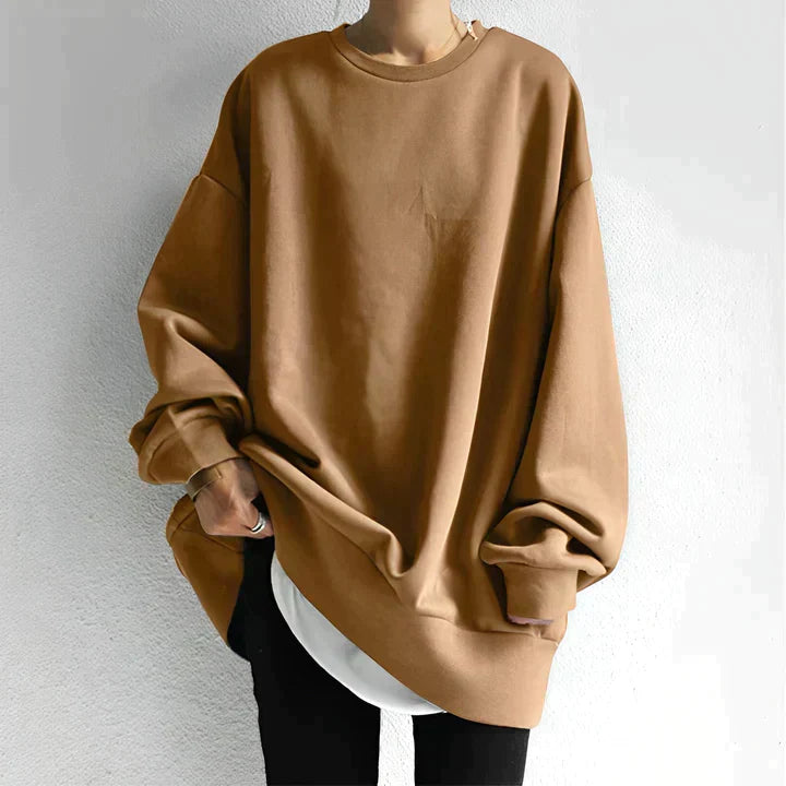 "Damen Oversize Sweatshirt, lockere Passform, weicher Stoff, erhältlich in mehreren Farben, ideal für lässige Outfits."