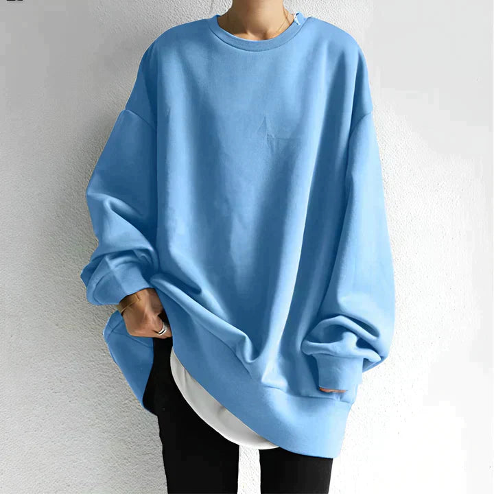 "Damen Oversize Sweatshirt, lockere Passform, weicher Stoff, erhältlich in mehreren Farben, ideal für lässige Outfits."