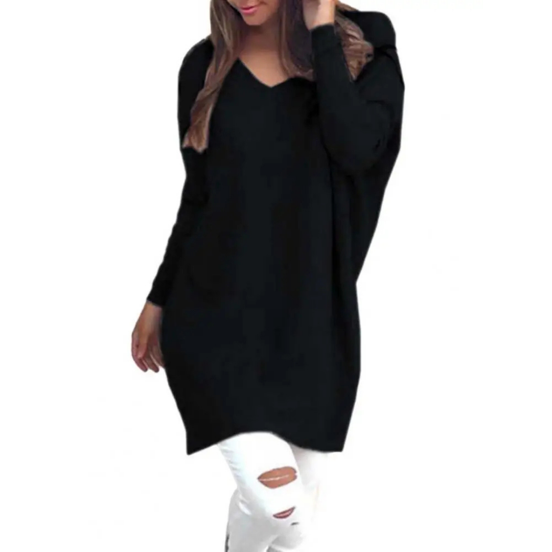 "Damen Oversized Pullover mit V-Ausschnitt, lässiger Schnitt, weich und gemütlich, ideal für kalte Tage, vielseitig kombinier