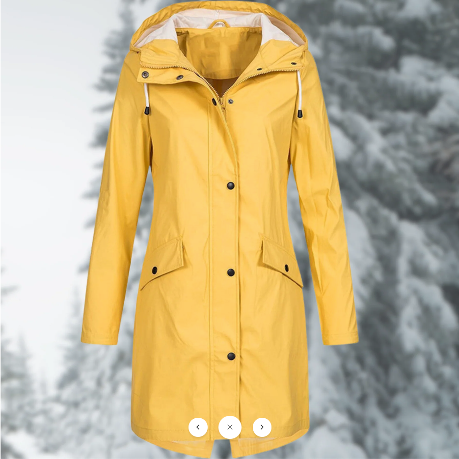 "Damen Regenmantel wasserdicht, elegant und funktionell, mit verstellbarer Kapuze und modischem Schnitt in verschiedenen Farb