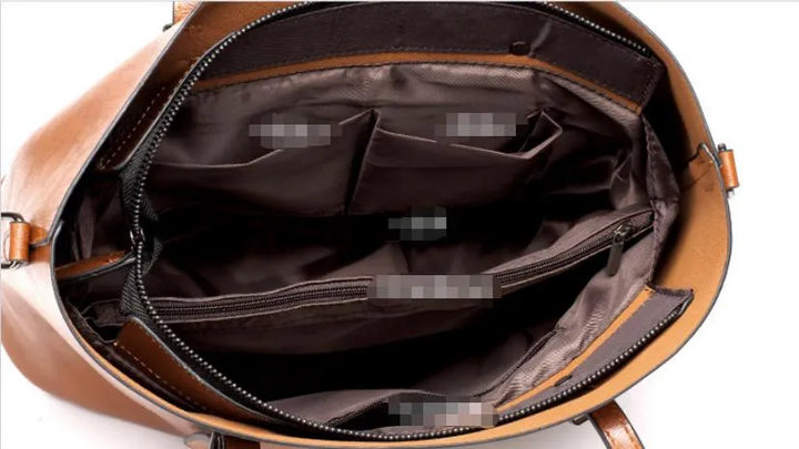 "Damen Vintage Leder Umhängetasche, robustes Echtleder, stilvolles Design, eleganter Begleiter für jeden Anlass."